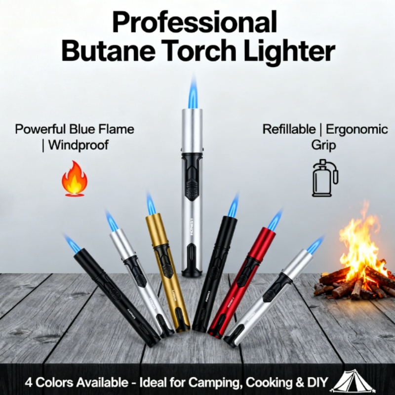 Kitchen Gadgets For Gifts - Metal Pen-Style Torch Lighter - Refillable