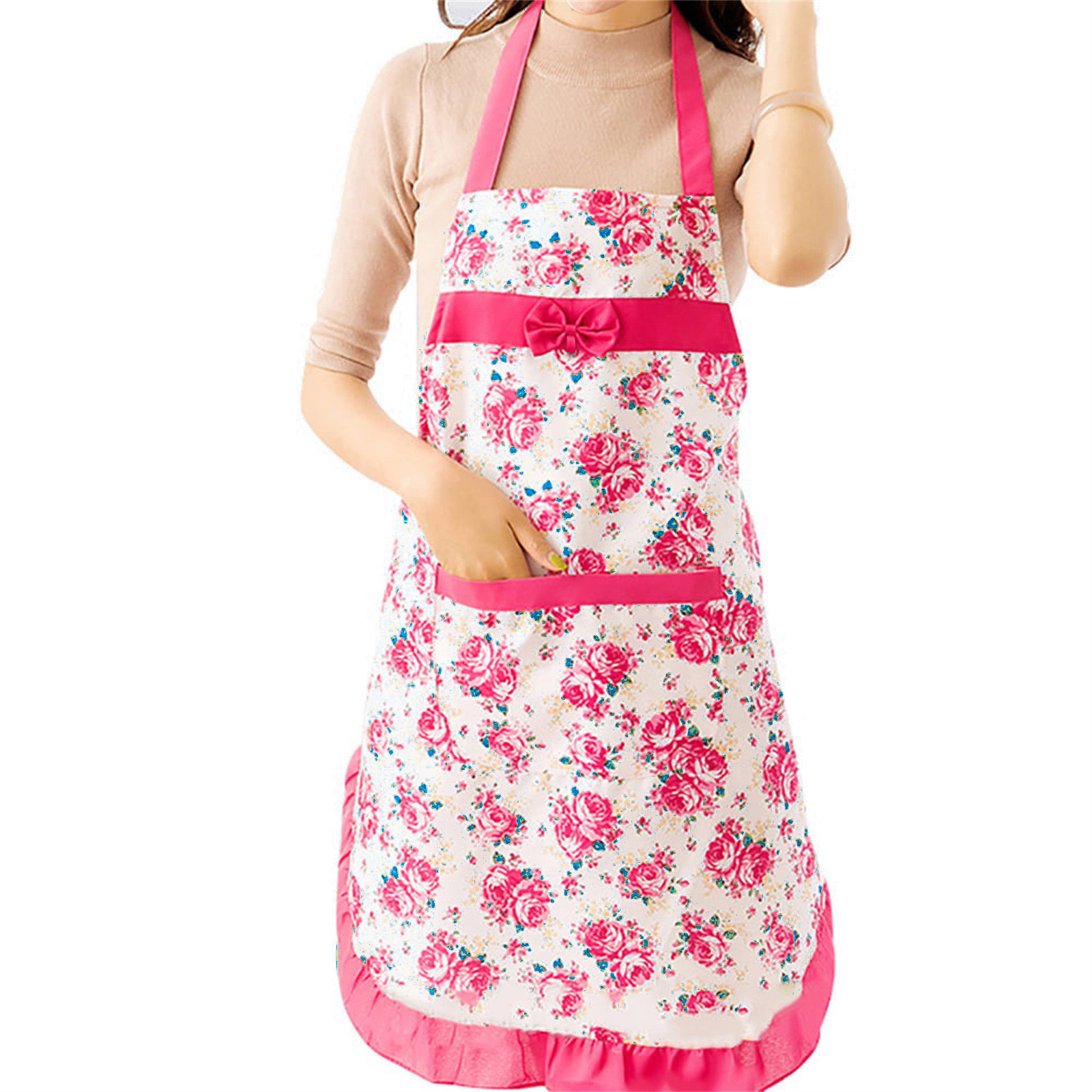 Kitchen Gadgets For Women - Woman‘s Floral Aprons With Pocket Household