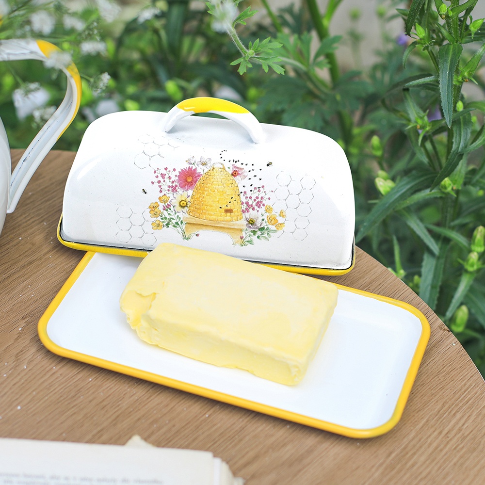 Kitchen Gadgets Ninja - Menschy Enamel Butter Dish Cheese Preservation