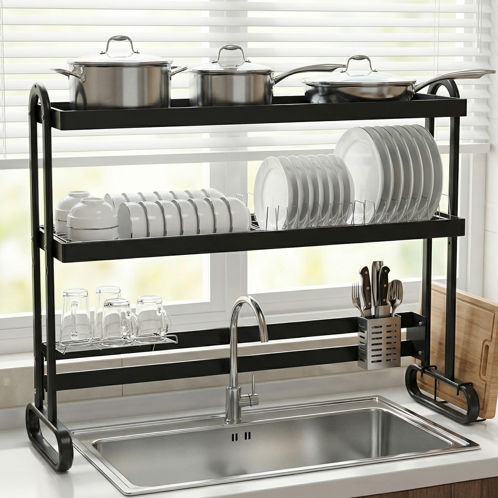 Stainless Steel Dish Drainer w - مراجعة Kitchen Utensil Holder وسعره