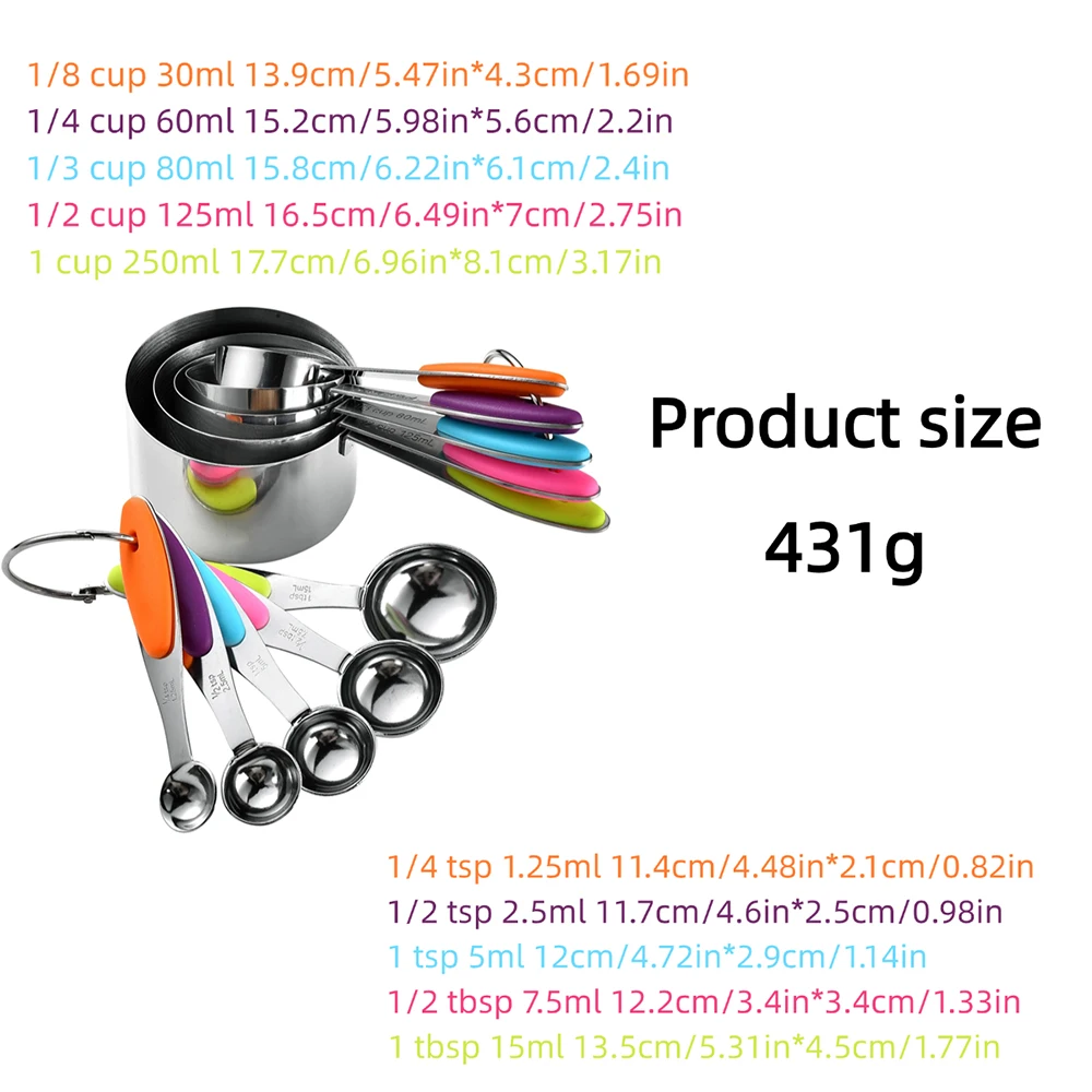 5/10Pcs Stainless Steel Measur - مراجعة Kitchen Gadgets Pakistan وسعره