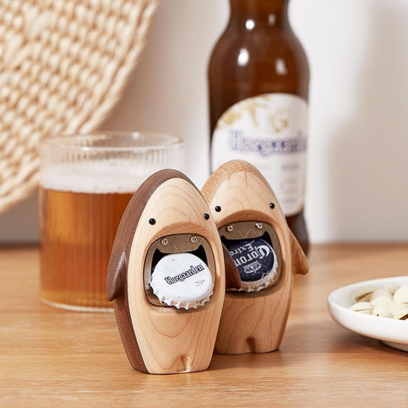Creative Wooden Shark Bottle O - مراجعة Kitchen Gadgets For Gifts وسعره
