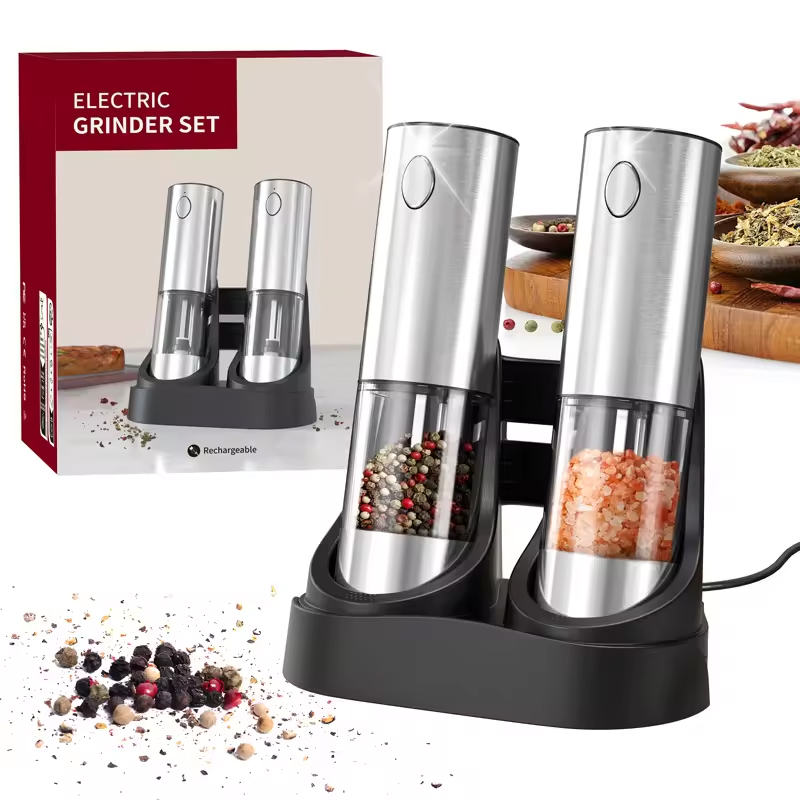 1/2PCS Electric Salt And Peppe - مراجعة Kitchen Gadgets Electric وسعره