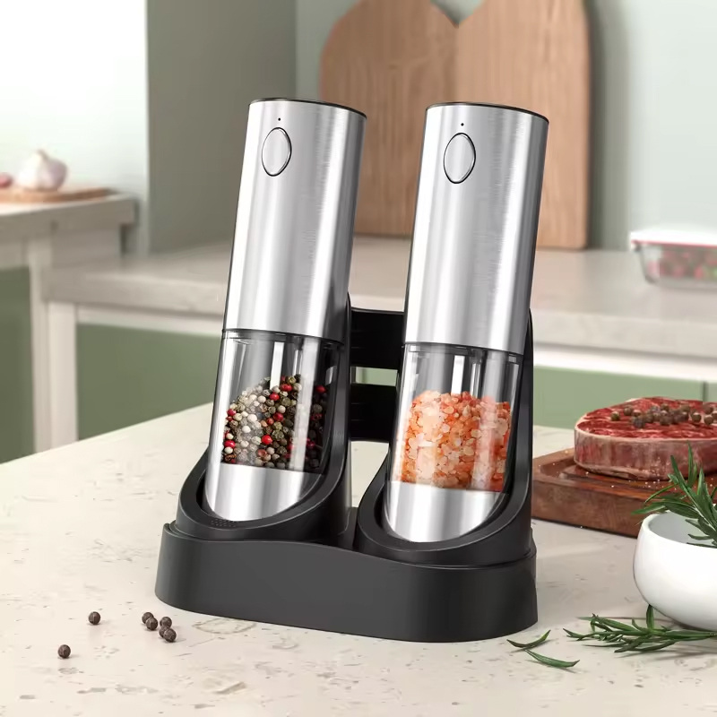 1/2PCS Electric Salt And Peppe - مراجعة Kitchen Gadgets Electric وسعره