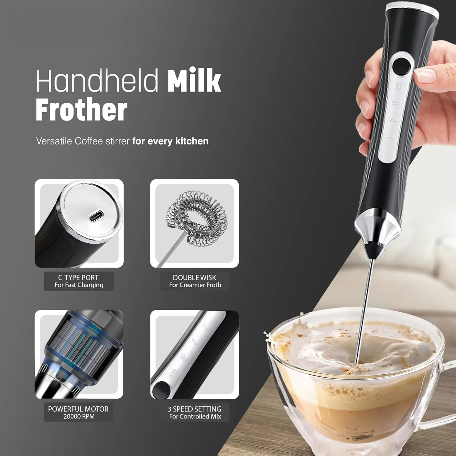 Electric milk frother, milk co - مراجعة Kitchen Gadgets Electric وسعره