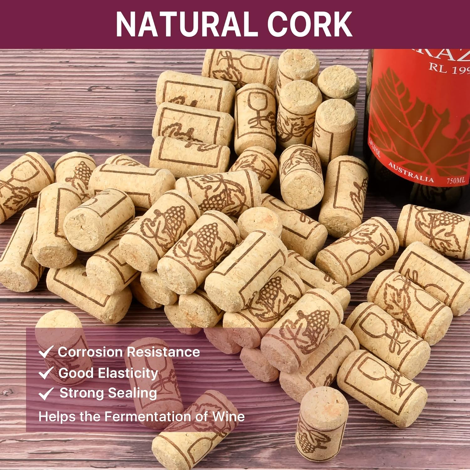 100pcs Wine Cork Stopper Natur - مراجعة Kitchen Gadgets Ninja وسعره