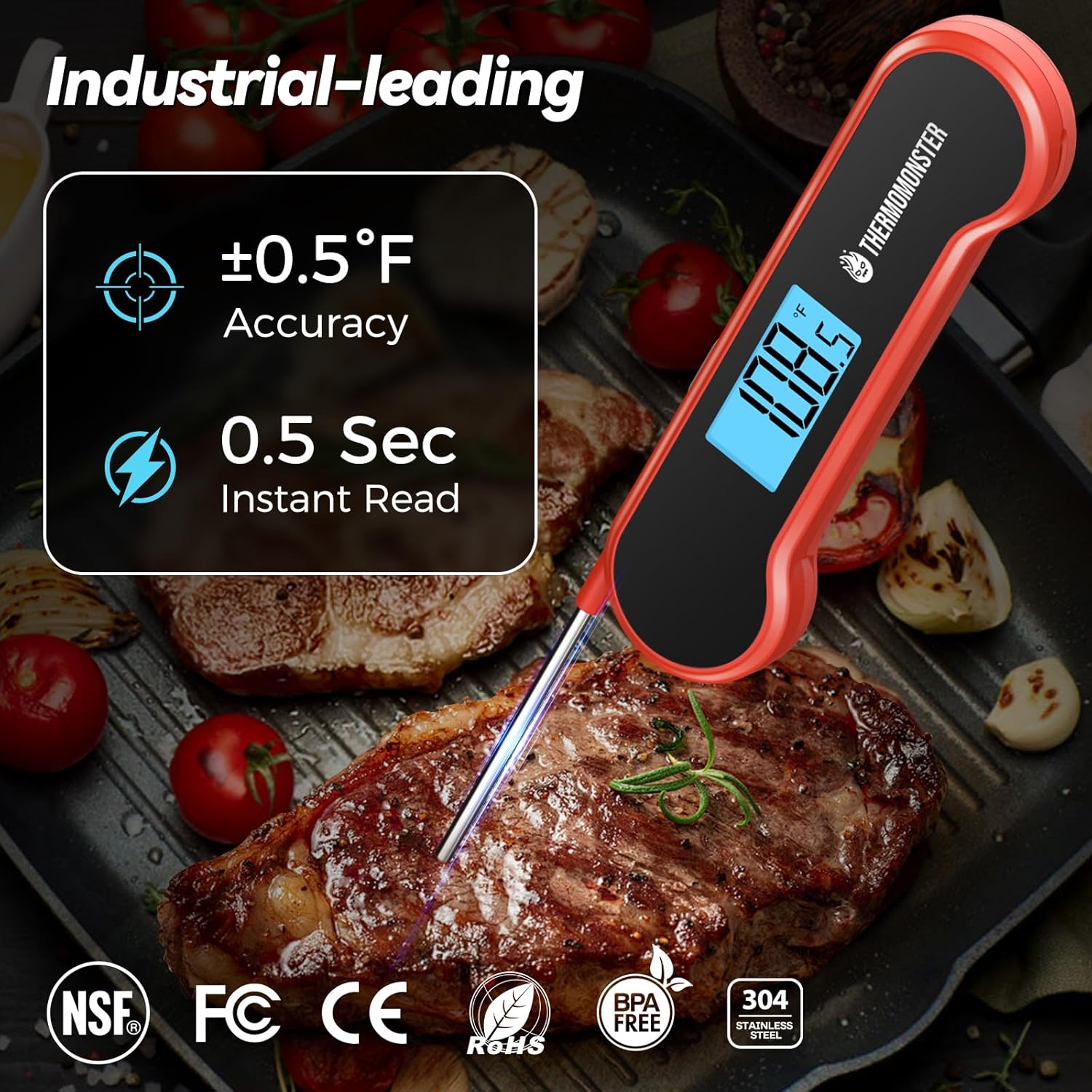0.5 Sec Instant Read Meat Ther - مراجعة Kitchen Gadgets For Gifts وسعره