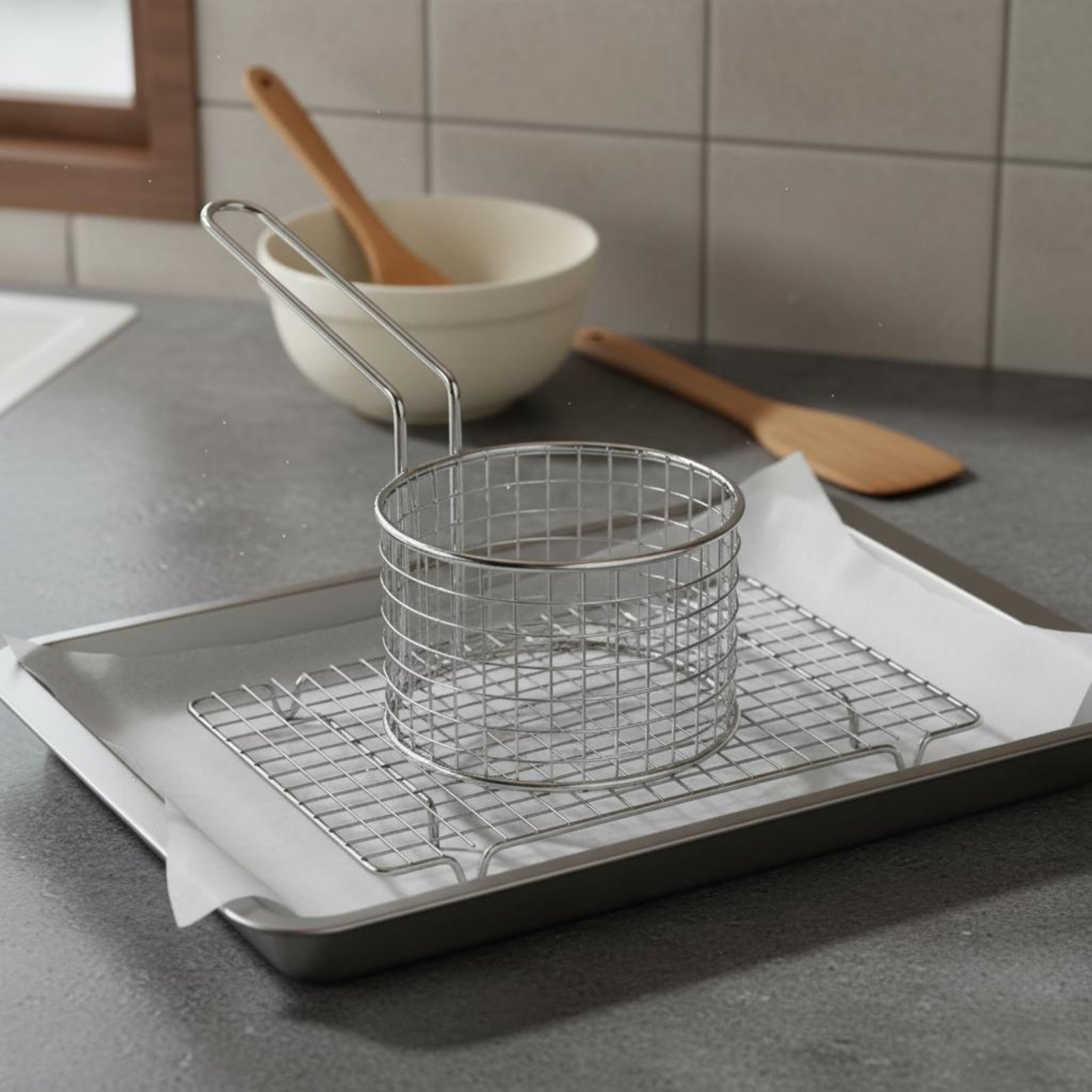 Stainless Steel Chip Basket Ea - مراجعة Kitchen Utensil Holder وسعره