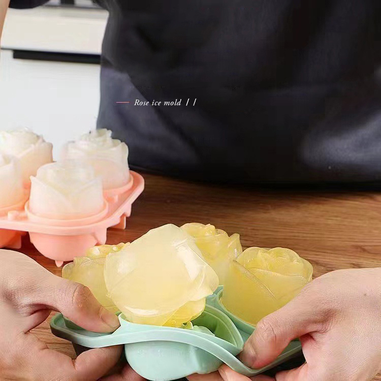 3D Rose Ice Molds 4 Holes Ice  - مراجعة Kitchen Utensil Holder وسعره
