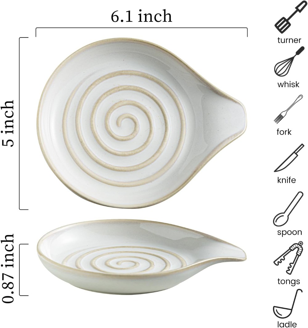 Large Ceramic Spoon Rest for K - مراجعة Kitchen Utensil Holder وسعره
