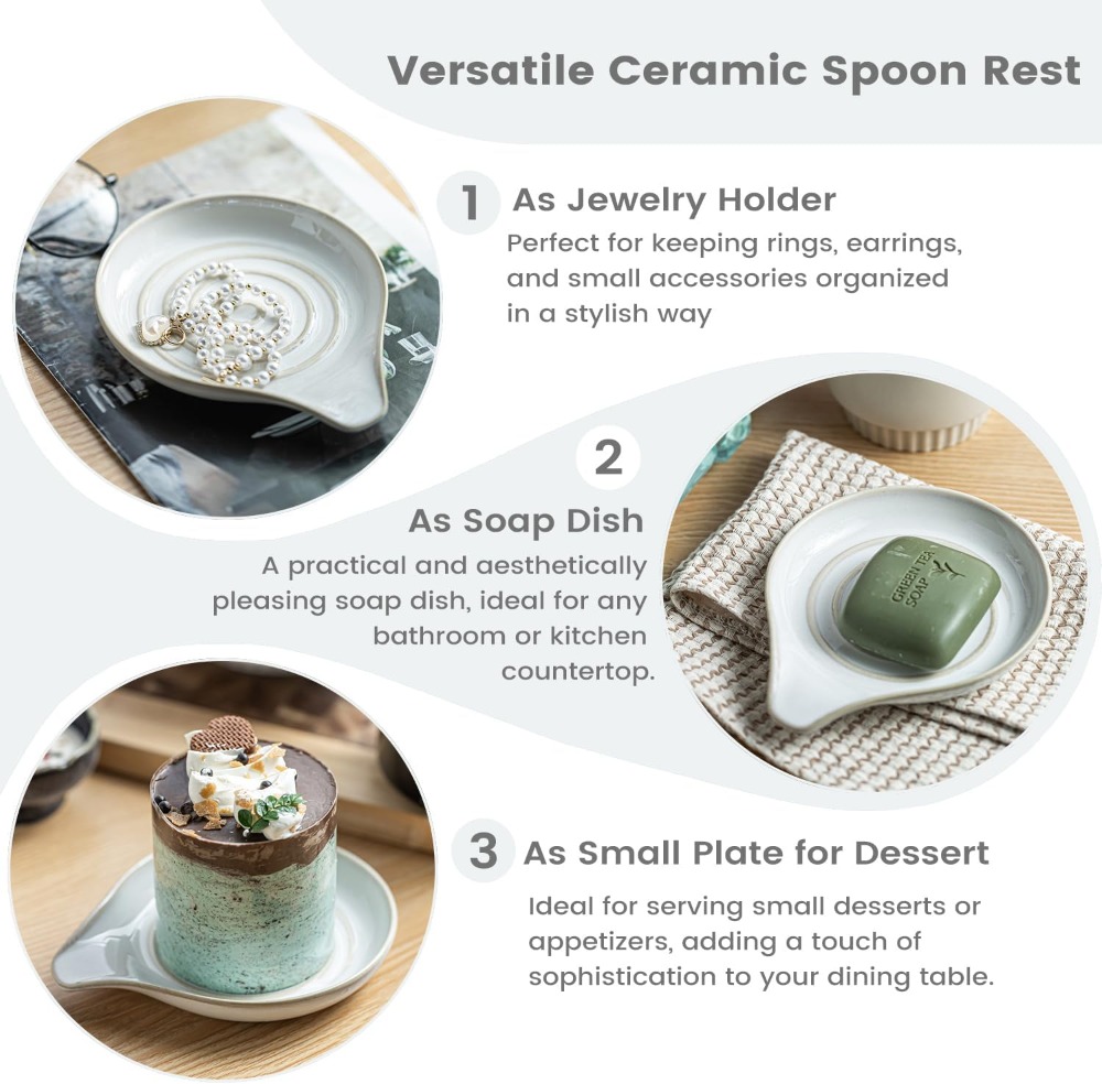 Large Ceramic Spoon Rest for K - مراجعة Kitchen Utensil Holder وسعره