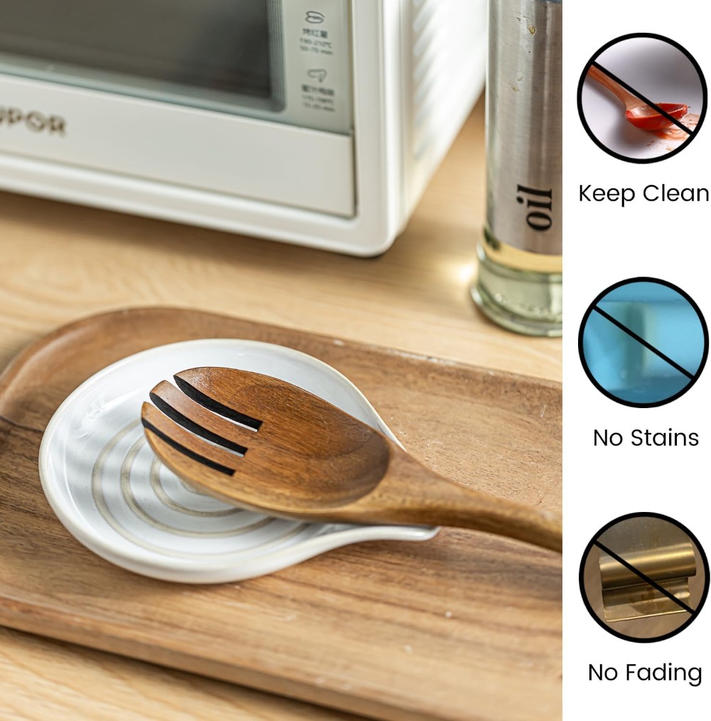 Large Ceramic Spoon Rest for K - مراجعة Kitchen Utensil Holder وسعره