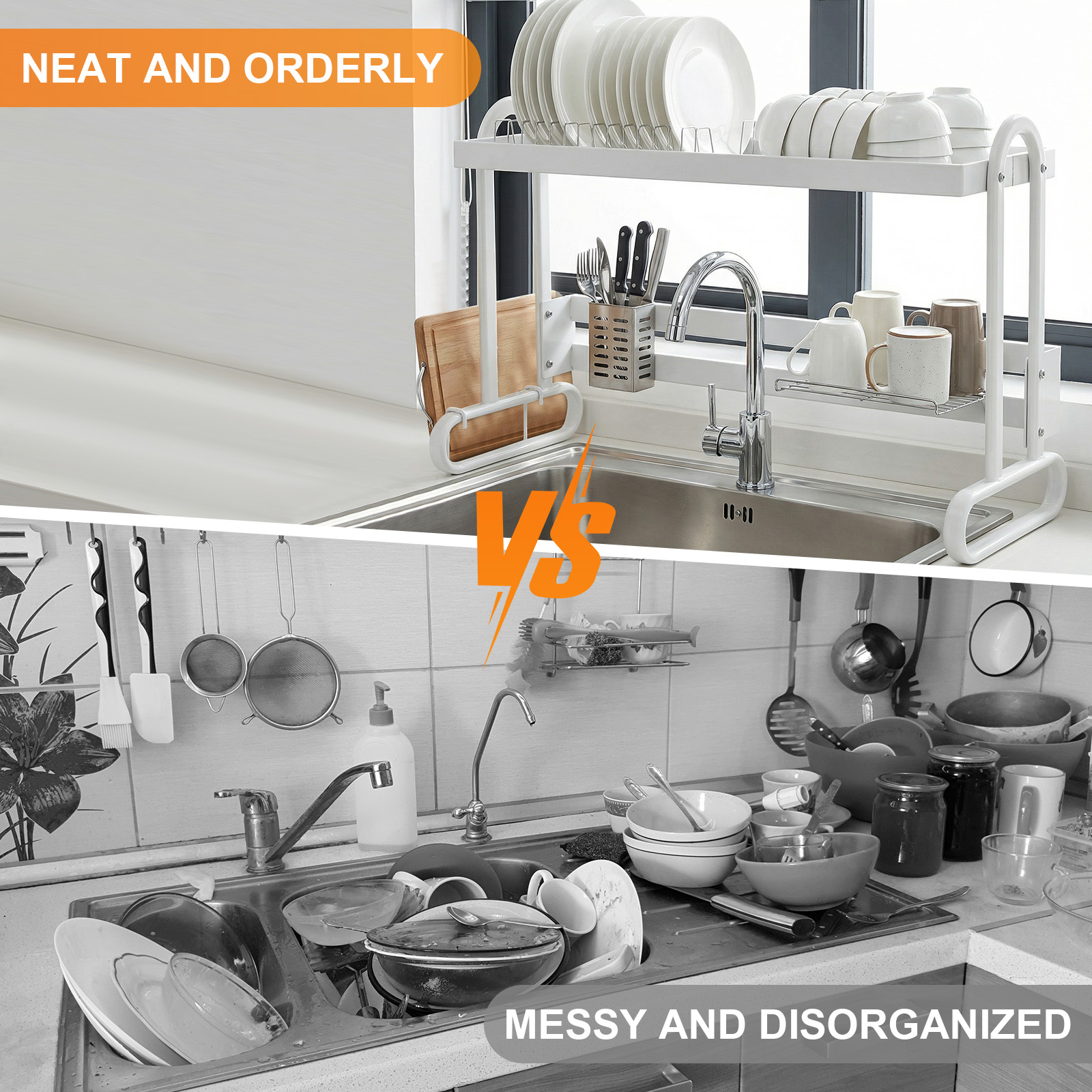 Stainless Steel Dish Drainer w - مراجعة Kitchen Utensil Holder وسعره