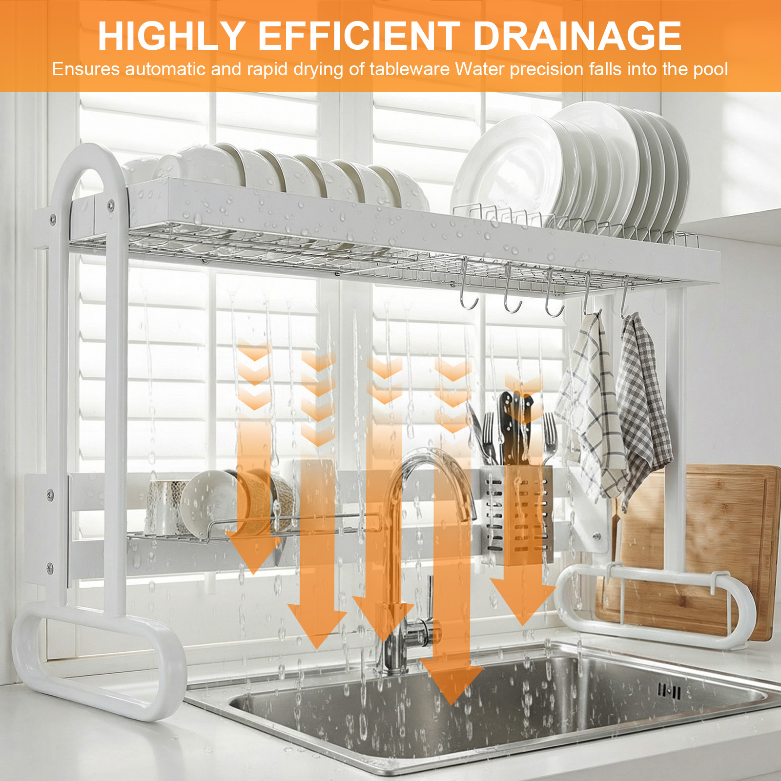 Stainless Steel Dish Drainer w - مراجعة Kitchen Utensil Holder وسعره
