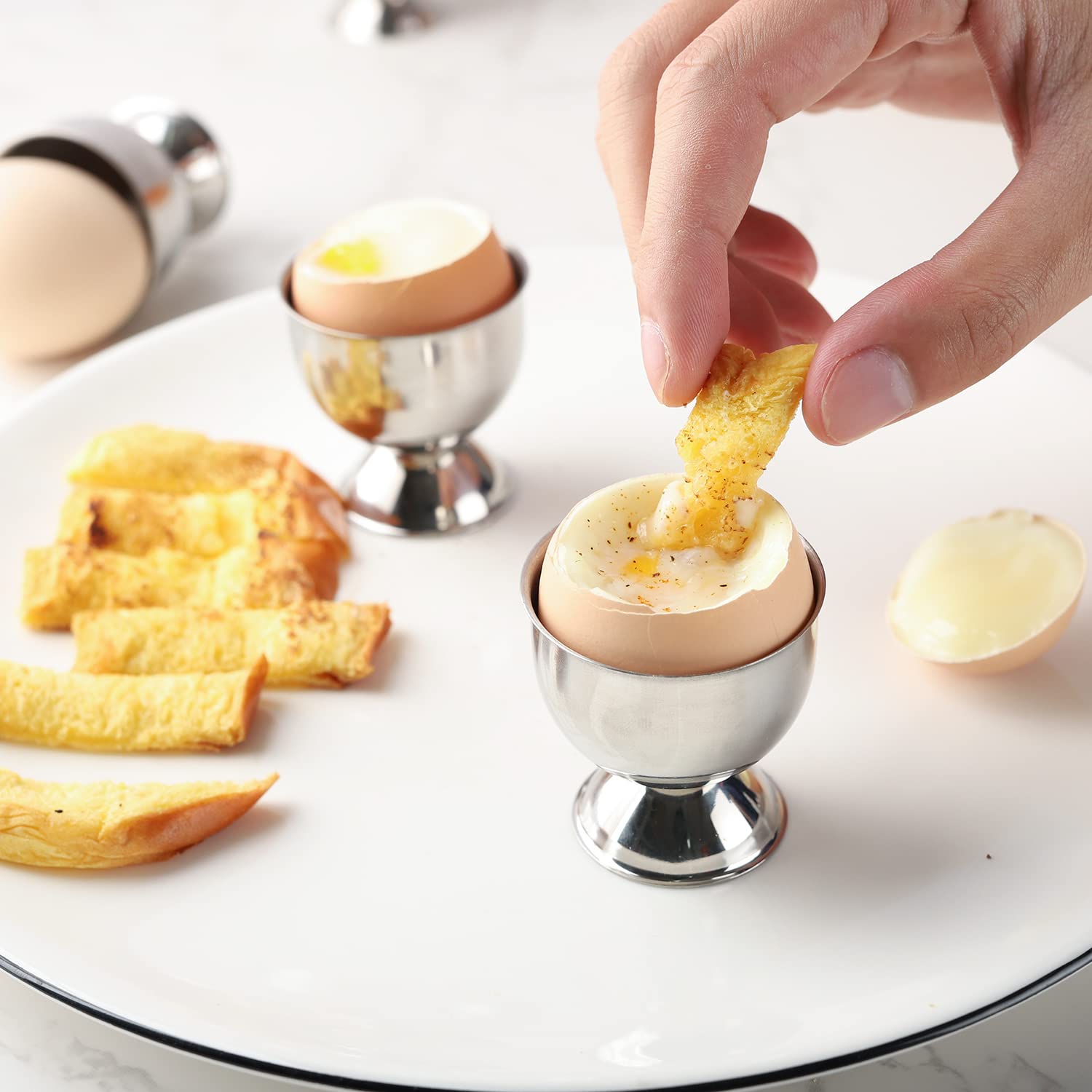 Stainless Steel Egg Cups Set H - مراجعة Kitchen Gadgets For Gifts وسعره