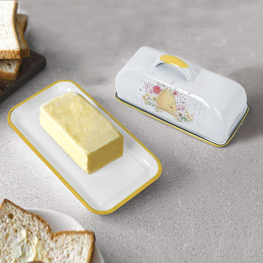 Menschy Enamel Butter Dish Che - مراجعة Kitchen Gadgets Ninja وسعره