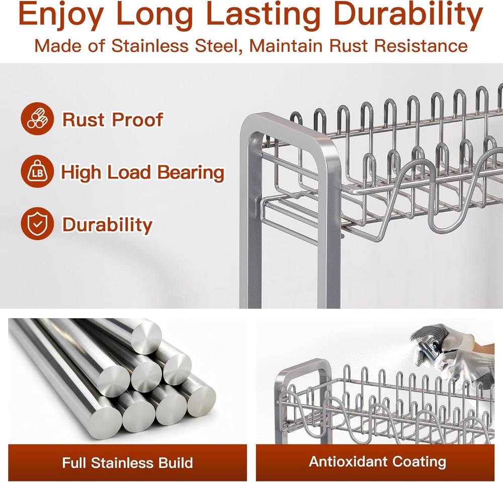 2 Tier Dish Drying Rack for Ki - مراجعة Kitchen Utensil Holder وسعره