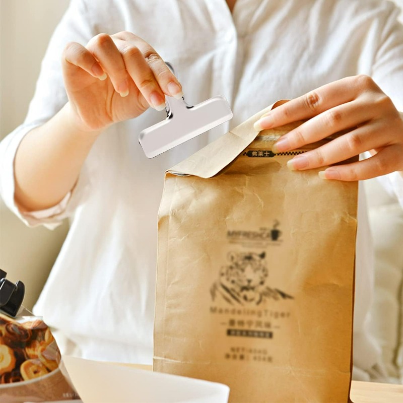 1/10x Metal Food Snack Bag Cli - مراجعة Kitchen Gadgets Photo وسعره