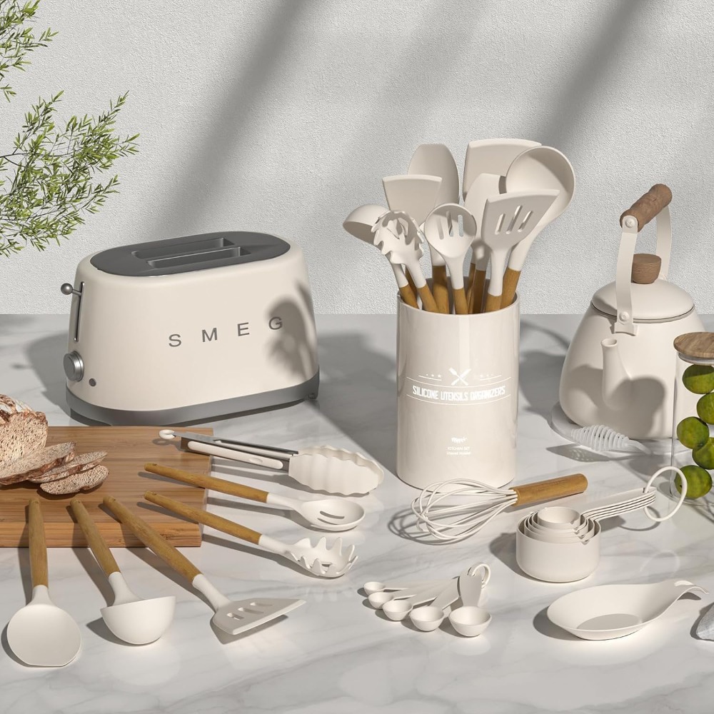 33-Piece Non-Stick Silicone Ki - مراجعة Kitchen Utensil Holder وسعره