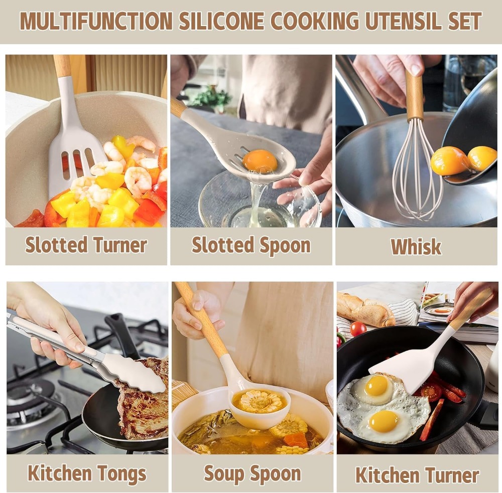 33-Piece Non-Stick Silicone Ki - مراجعة Kitchen Utensil Holder وسعره
