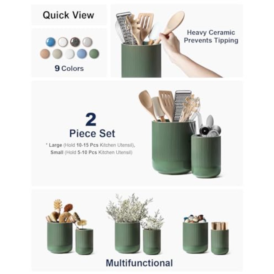 Utensil Holder for Kitchen Cou - مراجعة Kitchen Utensil Holder وسعره